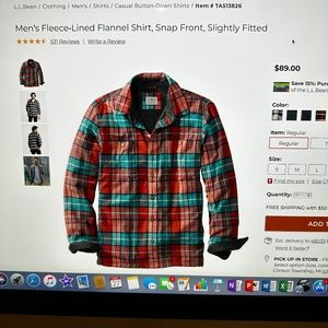 Men’s Fleece Lined Flannel Shirt, Snap Front, Slightly Fitted